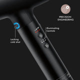 INFINITIPRO by CONAIR DigitalAIRE Hair Dryer | Frizz-Eliminating Hair Dryer with Diffuser | Hair Blow Dryer with Up to 5X More Speed for Higher Air Pressure & Drying Power | Black