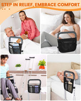 Bed Rails for Elderly Adults Safety - Adjustable Bed Assist Rail for Seniors - Stable Bed Side Rails Handle Support Bar Bed Guard Rails with Storage Bag & Fixing Strap, Fit King Queen Full Twin Bed