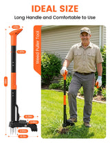 Weed Puller Tool 4-Claw Stand Up Weed Remover tools with Ergonomic Long Handle/Foldable Foot Pedal/Easy Eject,Heavy Duty Garden Weeding Tools for Dandelion,Crabgrass,Thistle–No Bending Kneeling