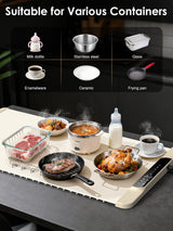 Warming Mat for Food,Food Warming Mat,Electric Warming Tray with 10 Temp-Settings,10H Timer,Portable Food Warmer for Parties,Buffets,Family Gatherings,Holiday,Child Lock (Beige, 26 * 15 Inch)