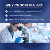 High Impact 99% Liquid Isopropyl Alcohol (IPA) Liquid Gallon - Made in USA - Pack of 4