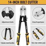GRENPRO 3-Piece Bolt Cutter Pliers Set, 14" Heavy Duty Bolt Cutter, 8" Mini Wire Cutter, 8" Cable Cutter with Carrying Bag, Cr-V Blade for Metal, Key, Lock, Craft & Hard Wire, Screw, Chains Hand tool