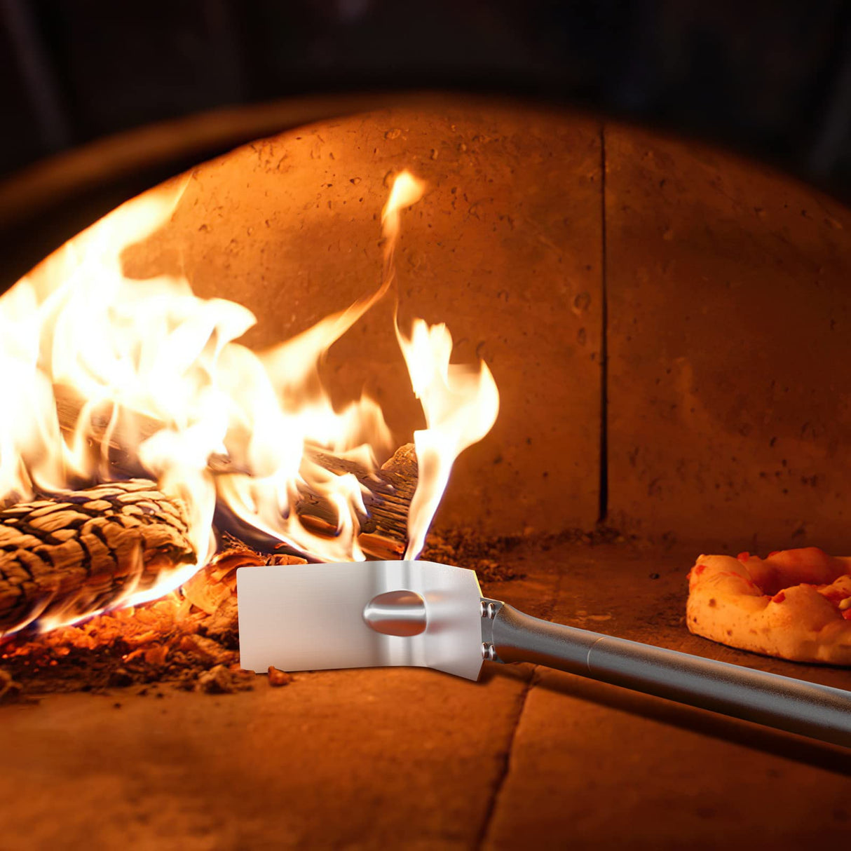 G.a HOMEFAVOR Pizza Oven Ash Rake, Pizza Oven Accessories, 47 Inch Overall