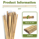 Plant Stakes 3FT, Natural Bamboo Stakes, 25Pcs Sturdy Bamboo Garden Stakes