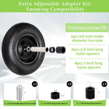 RRQ 4.80/4.00-8 Tire and Wheel, 16" Pneumatic Wheelbarrow Tires, 2 Pack