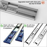 LONTAN 10 Pairs Soft Close Drawer Slides 24 Inch Side Mount Heavy Duty Cabinet Drawer Glides - Ball Bearing Full Extension Kitchen Cabinet Rails 100 LB Capacity