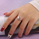 12 Pcs Rose Gold Rings for Women Knuckle Rings Set - Engagement Rings for Women - Cubic Zirconia Rings for Teen Girls - Stackable Rings for Women Finger Rings- Pack of Silver Rings for Teen Girls