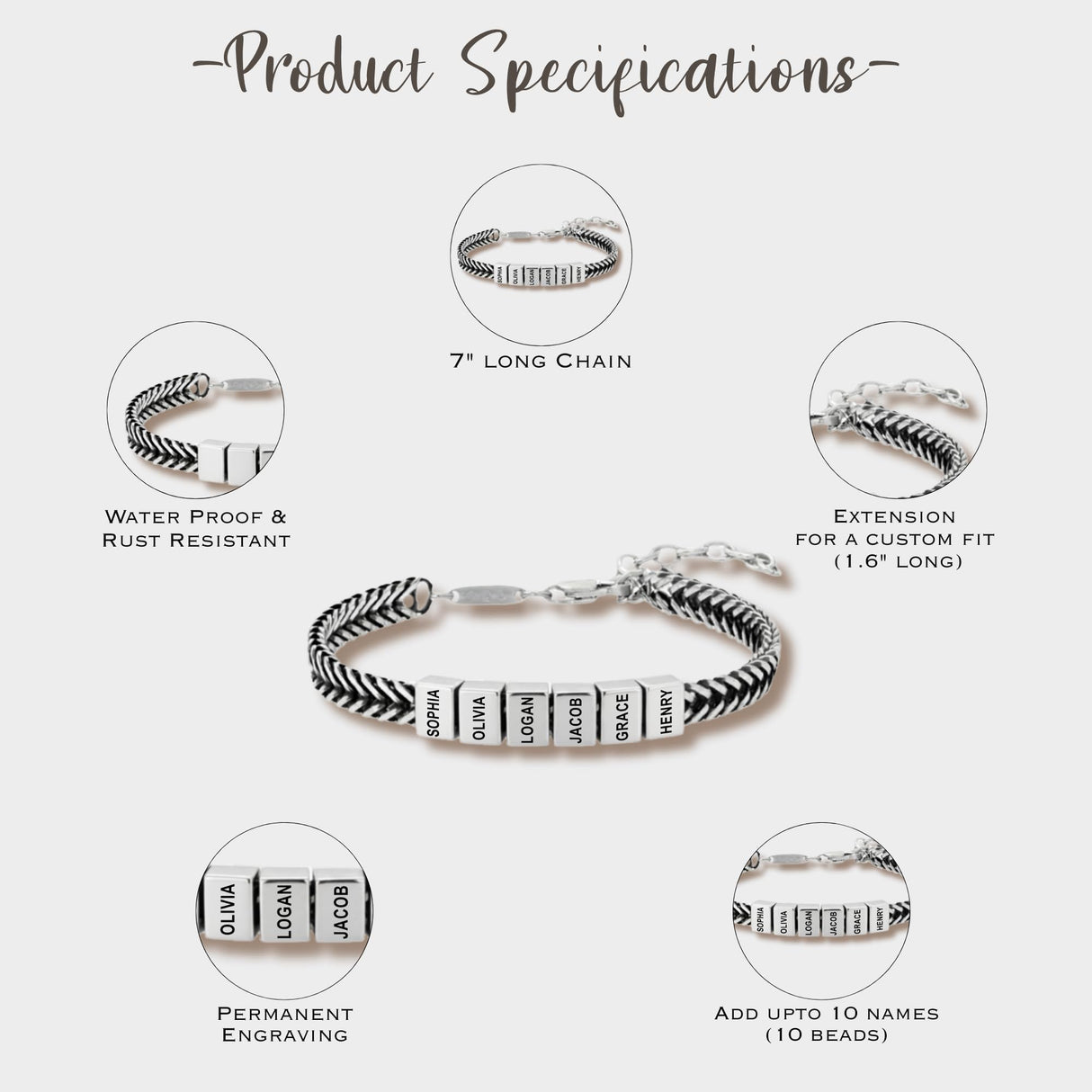 Personalized Stainless Steel Bracelet for Men - Custom Gold, Silver, Black Bracelets, Father Day Gifts for Husband, Dad, Boyfriend, Groomsmen, Birthday, Wedding, Anniversary, Friendship, Gift for Him