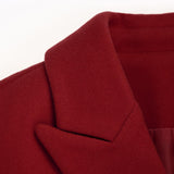 IDEALSANXUN Christmas Outfits for Women Fall Fashion Winter Clothes Wool Coats Trench Coat Peacoat, Maple Red, M