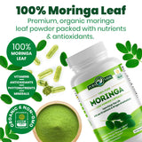 Pack of 3 PURA VIDA MORINGA Capsules Single Origin Organic Moringa Powder. Moringa Leaf. Energy, Metabolism, & Immune Support. 120ct. 500mg Caps. (Pack of 3)