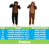 III HHONS Bear Onesie Animal Women/Men Adult Costume Cosplay Pajamas Onesies Christmas for Halloween