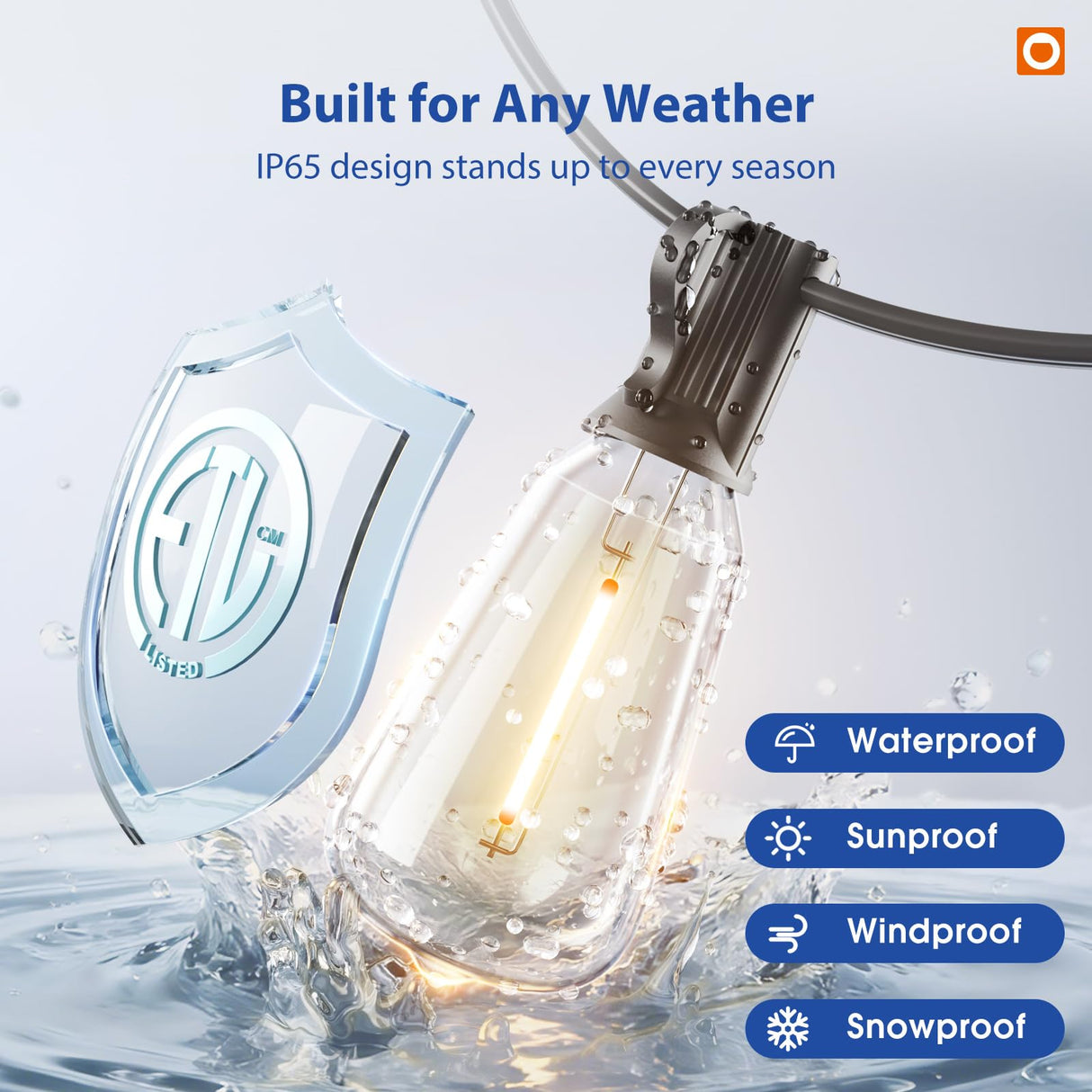 addlon 100FT(50FT*2) LED Outdoor String Lights with Remote Waterproof Patio Lights with 54 Shatterproof ST38 Replaceable Bulbs(4 Spare), Dimmable Outside Hanging Lights Connectable for Porch, Backyard