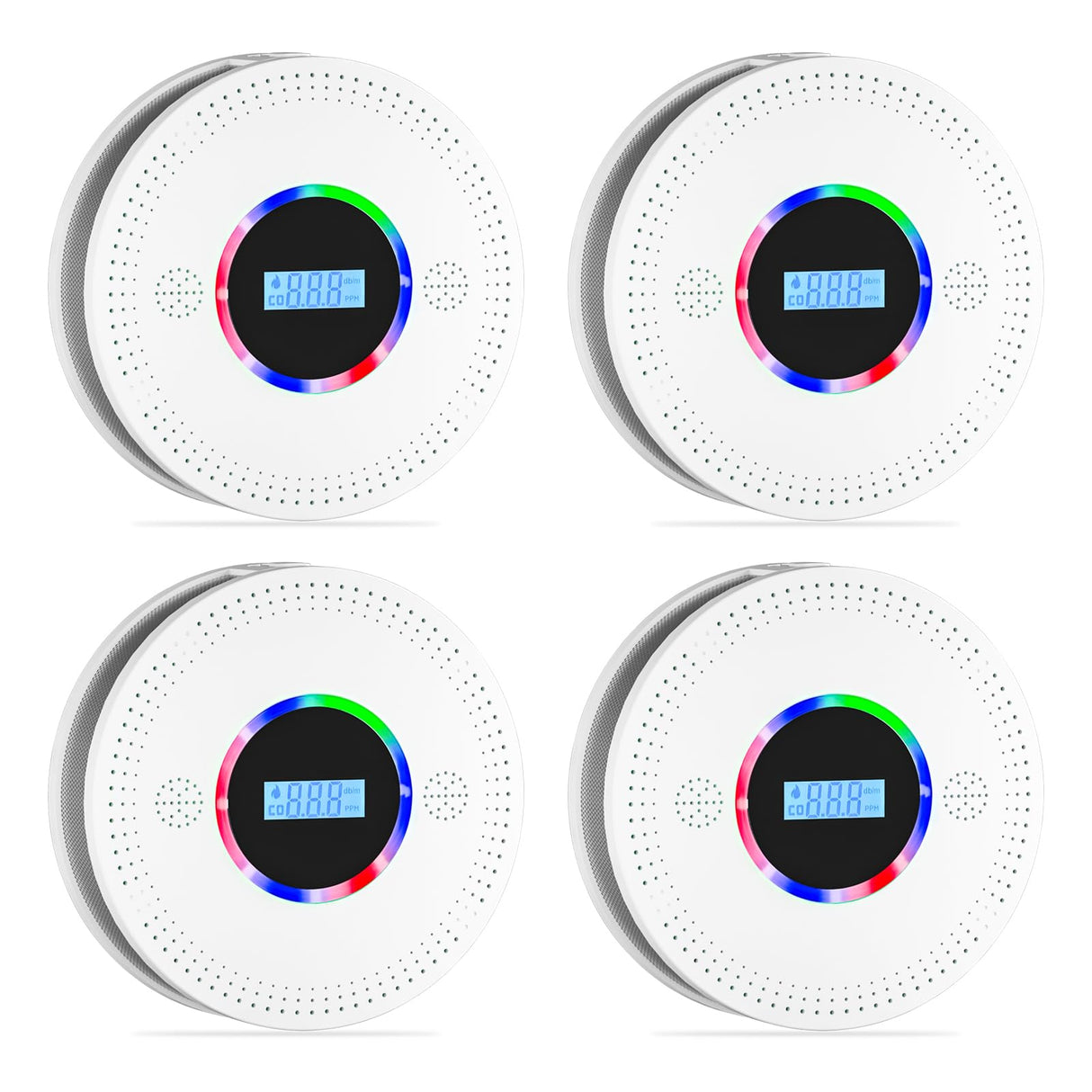 SHYEEH Smoke and Carbon Monoxide Detector, Combination Smoke Alarm and Carbon Monoxide Detector Battery Powered, CO Detector with Sensitive Sensor, LCD Display and Sound Warning, CDR-813