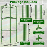 3 Pack Tomato Cages, 48'' Tall Tomato Plant Stakes Support for Raised Garden Bed Tomato, Square Trellis Cages for Garden Climbing Vegetables Flowers Fruits