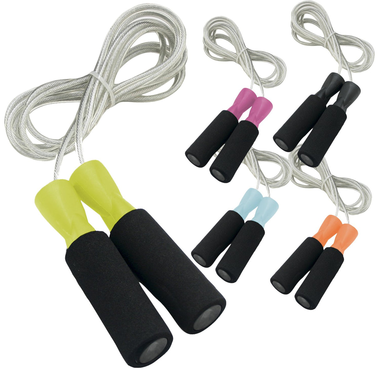 DA VINCI Weighted 10 ft Adjustable Speed Cable Jump Rope, Lime Green