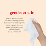 Burt's Bees Stocking Stuffers, Pink Grapefruit Face Wipes, for All Skin Types, Hydrating Makeup Remover & Facial Cleansing Towelettes, Skin Care Christmas Gifts, 30 Ct. (3-Pack)