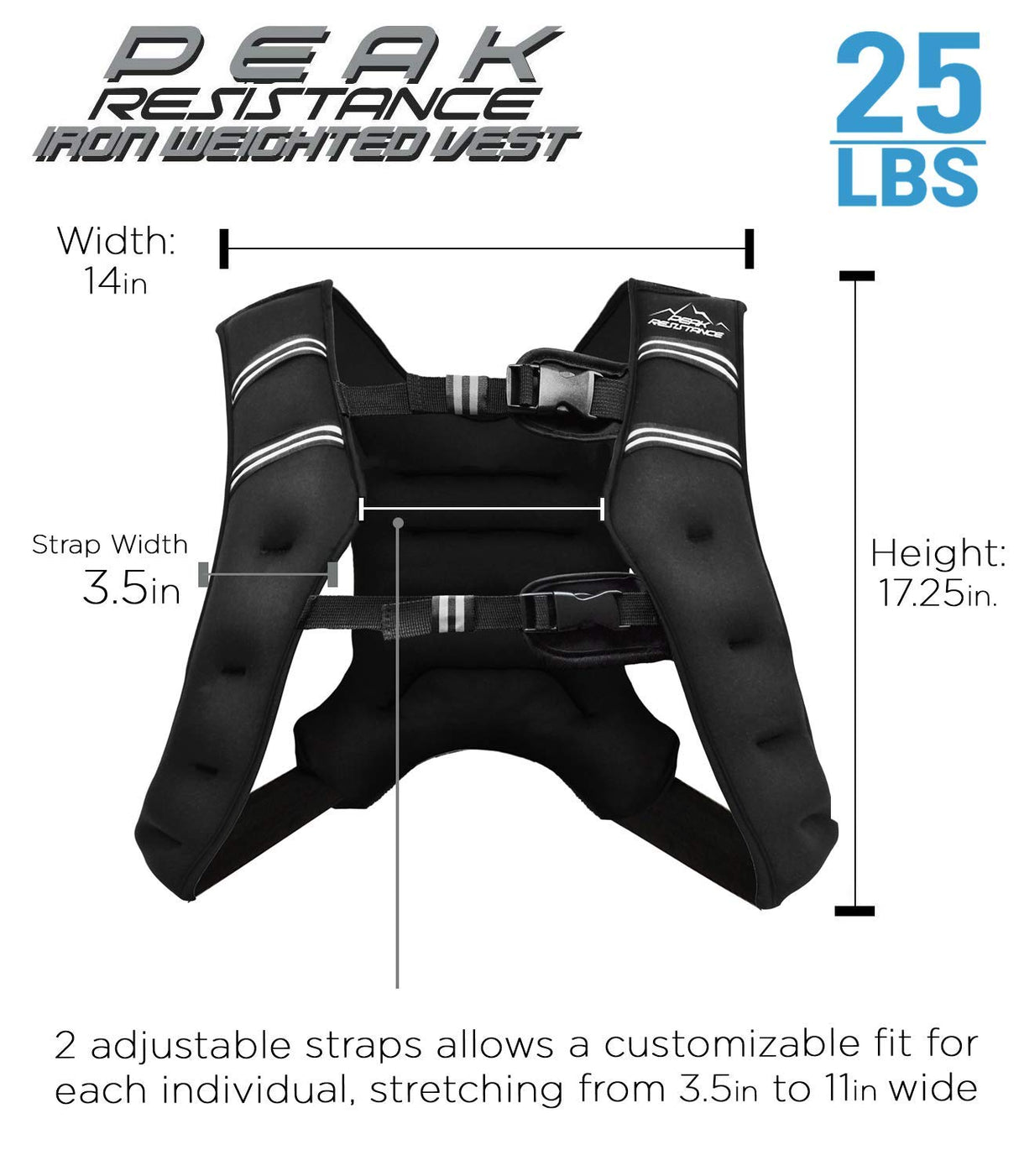 Aduro Sport Weighted Vest Workout Equipment, 4lbs/6lbs/12lbs/20lbs/25lbs Body Weight Vest for Men, Women, Kids (25 Pounds (11.34 KG))