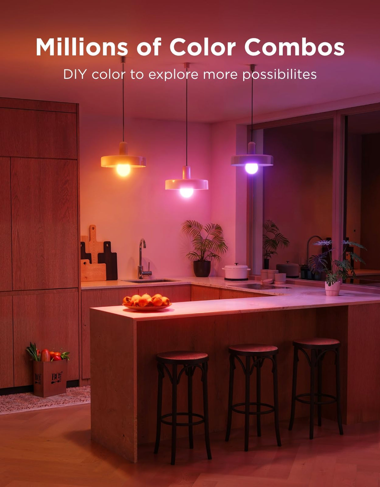 Govee Smart Light Bulbs, WiFi Bluetooth Color Changing Bulbs, Music Sync, 54 Dynamic Scenes, 16 Million DIY Colors RGB Light Bulbs, Work with Alexa, Google Assistant, 800 Lumen, 8 Pack