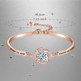 Aihitero Christmas Sister Gift, Flower Bangle Bracelet with 'Always My Sister Forever My Friend' Message, Rose Gold Women Jewelry, Valentines Day Xmas Birthday Present from Bestie BFF Sibling Brother