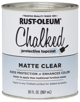 Rust-Oleum 287722 Chalked Ultra Matte Interior Paint, 30 oz, Matte Clear Topcoat