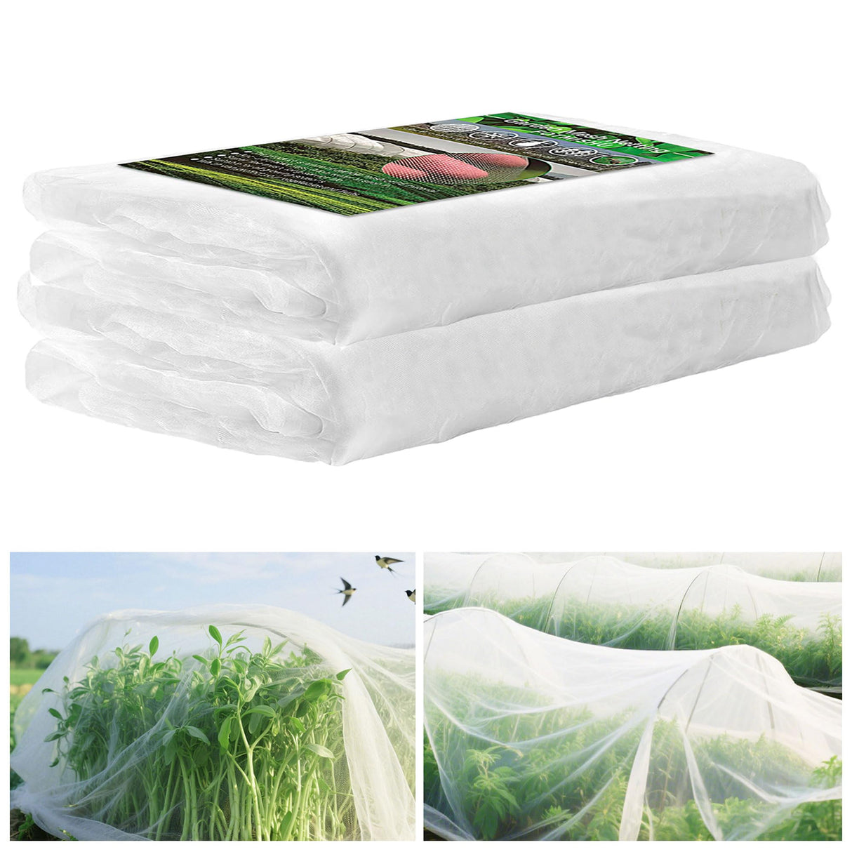 FOTMISHU Garden Netting 10x50FT Ultra Fine Mesh Netting Bird Barrier Protection Vegetable Fruit Tree Bushes Plant Cover for Raised Bed