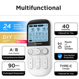 4 in 1 - D.I.Y & Tens Unit & EMS & Massage Muscle Stimulator, Dual Channel TENS Units Therapy Machine for Pain Relief, FDA Cleared Rechargeable Electronic Pulse Massager,with 12pcs Electrode Pads