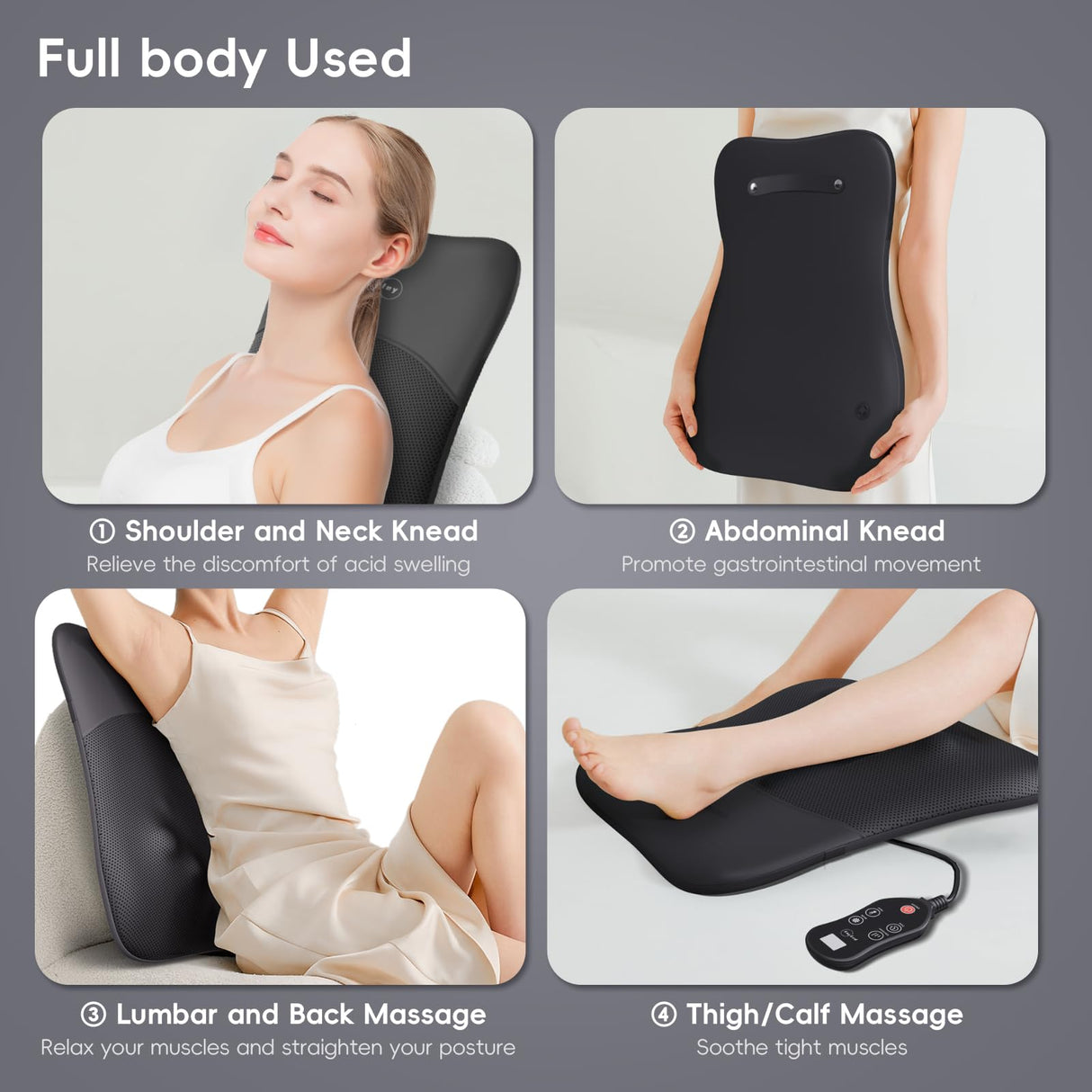 pryfey Back-Massager, Rolling Up and Down Back Massager with Heat 4D Kneading & Red Light Therapy for Pain Relief Deep Tissue, Ultrathin Shoulder Massager Gift for Women Mother's Day Father's Day