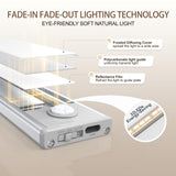 6 Pack Under Cabinet Lights Wireless, 32 LED Motion Sensor Light Indoor Rechargeable Magnetic Closet Lights Battery Operated, Under Counter Lights for Kitchen, Wardrobe, Stairs, Warm Light