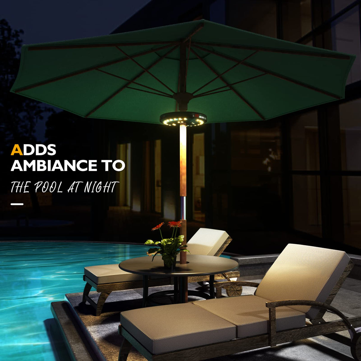 Eletorot Patio Umbrella Lights-Rechargeable Outdoor Lights for Decor, Table Light 28 LED 3 Lighting Modes, Cool Patio Pool Accessories Backyard Decor