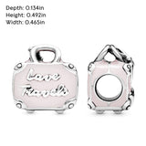 PANDORA Pink Travel Bag Charm - Compatible with PANDORA Moments - Jewelry for Women - Made with Sterling Silver & Enamel - Gift with Gift Box