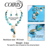 Coiris Natural Seashell Choker Necklaces Earrings Jewelry Set for Women Starfish Shell Freshwater Pearl Collar Necklaces for Women Irregular Mother of Pearl Jewelry Set(ST0023-Blue)