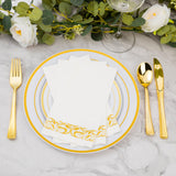 BESTVIP 200 Pack Disposable Paper Napkins,3-Ply Dinner Napkins with Gold Trim for Guests,Bathroom Paper Hand Towels Soft and Absorbent,Perfect for Christmas,Kitchen,Dinner,Party,Wedding or Event