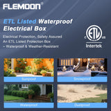Flemoon Large Outdoor Electrical Box (12.5 x 8.5 x 5 inch), IP54 Waterproof Extension Cord Cover Weatherproof, Protect Outlet, Plug, Socket, Timer, Power Strip, Holiday Light Decoration, Black