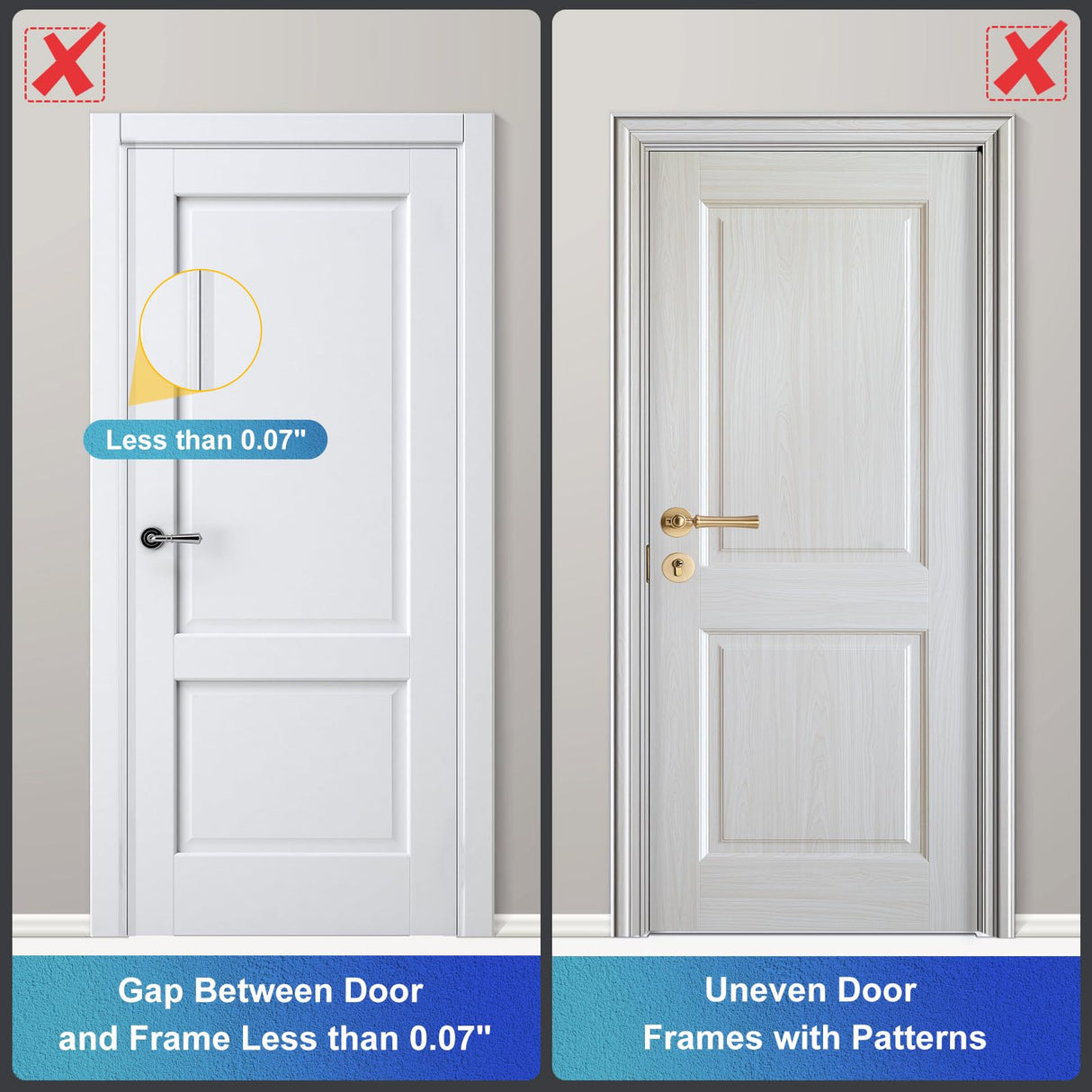 2Pack Door Reinforcement Lock Withstands 800lbs of Force - White Extra Proof Door Lock for Kids Safety Drilling Required,Prevents Unauthorized Entry,Add a Door Security Locks for Home Safety & Privacy
