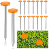 Silkfly 8 Pcs 6.7 Inch Survey Stakes Property Line Markers Low Profile Heavy Duty Hi-vis Orange Stakes Building Line Marker for Garden Lawn Landscape Edging Weed Barriers