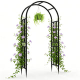 BUKLIYN Garden Arch - 47" L x 95" H Heavy Duty Metal Arbor, Powder Coated Rustproof Finish, Trellis for Climbing Roses Ivy Clematis