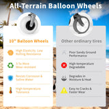 Kesfferch Beach Wagon with Big Wheels for Sand – 10" Balloon Tires & 450lb Heavy Duty Foldable Cart | Removable All-Terrain Design for Camping, Garden, Beach & Groceries