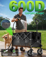 40" Extra Large Collapsible Wagon Cart 550 lbs Capacity Big Wheels