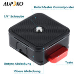 Aupoko Quick Release Plate 1/4" to 3/8" Compatible with Arca Swiss, Cl01 Claw Quick Release Plate with 2 Buttons for DSLR/Micro SLR/Digital Camera/Stabiliser/Tripods