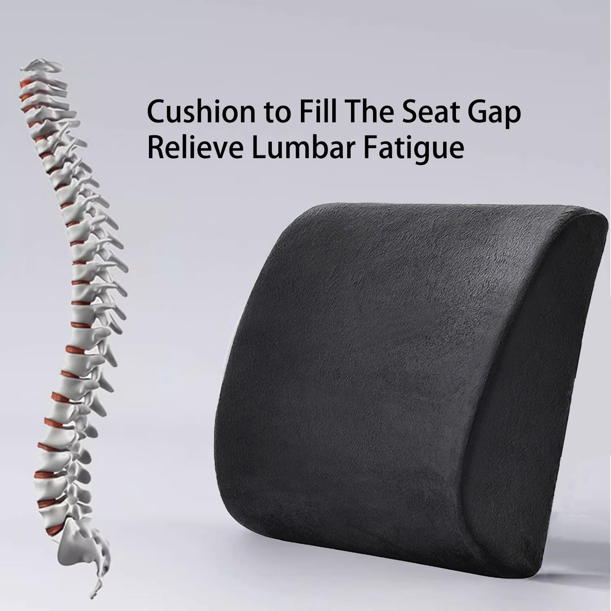 WMM Seat Cushion & Lumbar Support Pillow for Office Chair, Car Seat Wheelchair Travel, Reduce Tailbone Pressure for Lower Back, Tailbone, Sciatica, Hip Pain Relief
