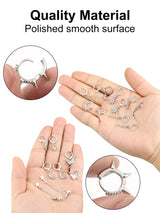 Hicarer 12 Pairs Dangle Huggie Hoop Earrings Star Moon Charms Set,Silver