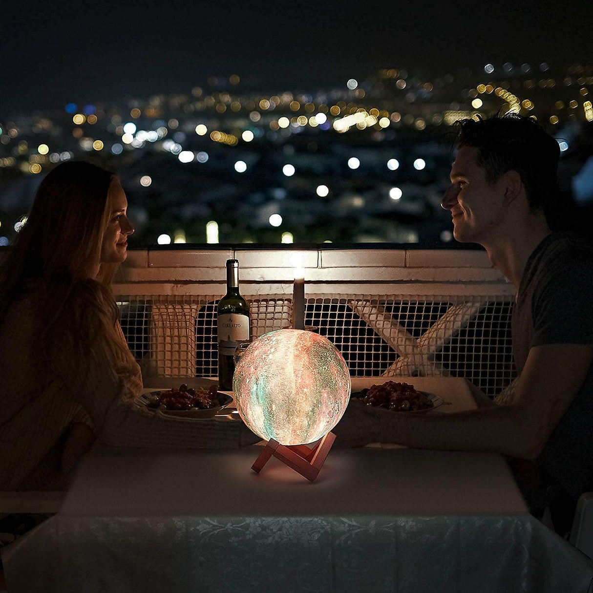 Moon Lamp, Night Light, 16 Colors LED Moon Light 7.0 inch 3D Printing Kids Light Lamp with Stand, Remote&Touch Control, USB Rechargeable, Gift for Kids Friends Parent Birthday Christmas New Year