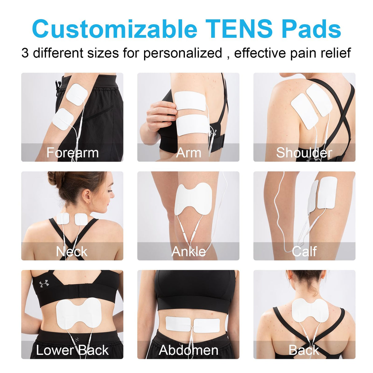 DOMAS TENS Unit Electrode Pads (XL) - 4x6 Inch for Back Pain Relief- Compatible with TENS 7000 and Other 2mm Pin Units - Reusable & Latex-Free