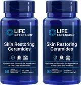 Life Extension Skin Restoring Ceramides, 50 Liquid Veg Caps (Pack of 2) - Non-GMO, Vegetarian Phytoceramide Supplement