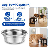 XIAZ Elevated Dog Bowls Large Breed Raised Dogs Bowl Stand Large/Medium Sized Dog Stainless Steel Food Water Bowl Stands 5 Heights Adjustable 9/11/12/14in Black Pet Feeder Dish Station