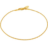 LIFETIME JEWELRY Twisted Box Chain Anklet for Women and Men 24k Real Gold Plated (Gold, 10)