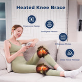 HOMRELEXA Heated Knee Massager, 3 in 1 Knee Massager with Heat and Vibration, Heating Pad for Knee, Knee Heating Pad, Heated Knee Brace（2 pcs）