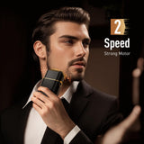 Foil Shavers for Men, High Speed Double Floating Blades Electric Razor, IPX6 Waterproof Dry/Wet, 2 Adjustable Speed Electric Shaver with LED Display, USB-C Deep Black