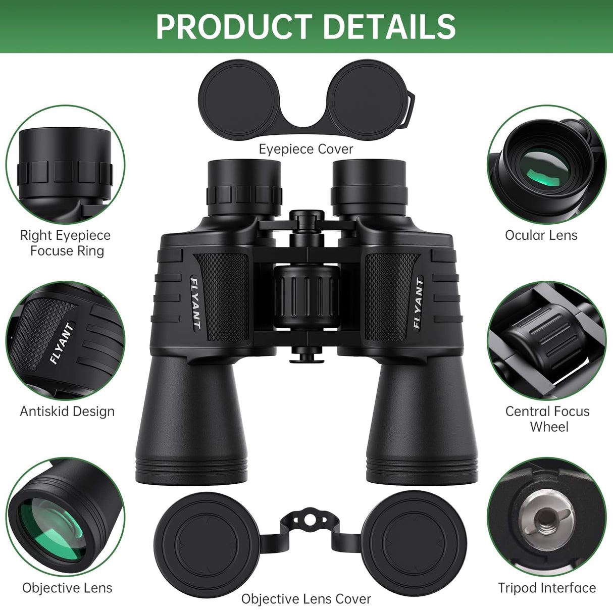 20x50 High Powered Binoculars for Adults, Waterproof Compact Binoculars with Low Light Vision for Bird Watching Hunting Camping Travel Cruise Hiking Sports Stargazing, Christmas Birthday Gifts for Men