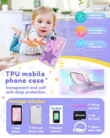 JOYJAM Phone for Kids Age 3-8,Kids Smart Phone for Girls Christmas Birthday Gifts,Toy Phone with Dual Camera Music Player Puzzle Games,Touchscreen Phone Learning Toy for 3 4 5 6 7 8 Year Old Girls